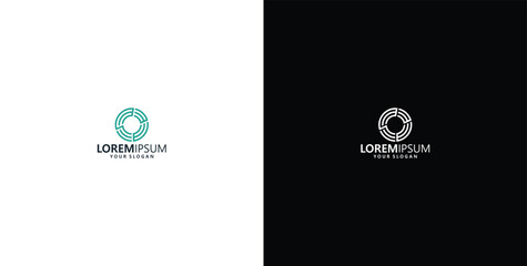 Fototapeta premium Elegant and Modern Circular Abstract Logo Design Concept Featuring Interconnected Geometric Shapes for Brand Identity and Digital Presence