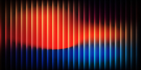 Abstract vertical gradient lines with glowing fiery red transitioning to deep electric blue light creating a dramatic effect © SnapSpark Studios