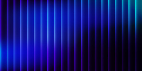 Obraz premium Abstract background with vertical glowing blue and purple stripes, neon light effect, modern futuristic design for digital wallpaper or banner