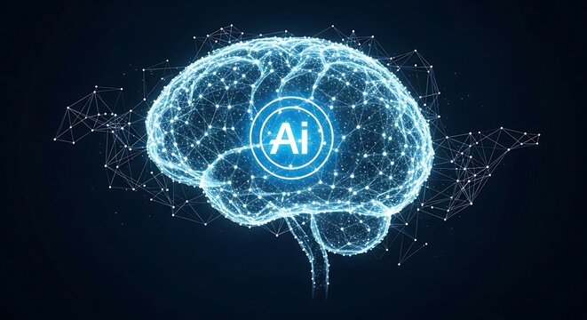 Artificial Intelligence Brain Neural Network.