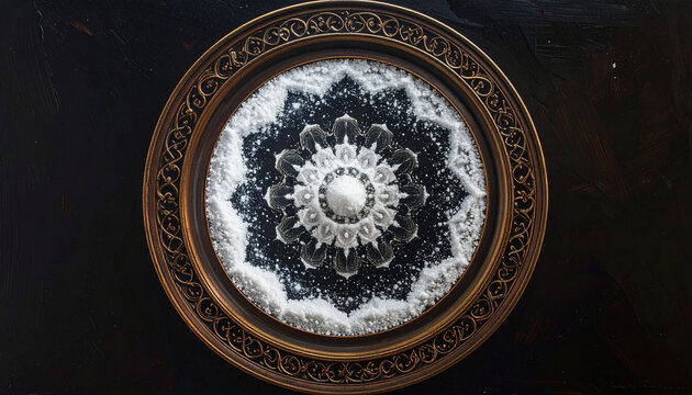 Abstract mandala art on decorative plate