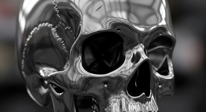 Close-up of skull with snake tattoo.