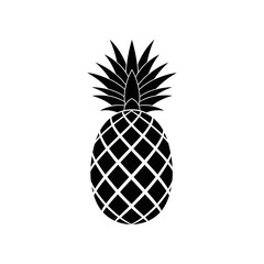 Obraz premium Minimalist black and white pineapple illustration vector design isolated