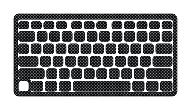 Minimalist Black Computer Keyboard Top View Icon Vector