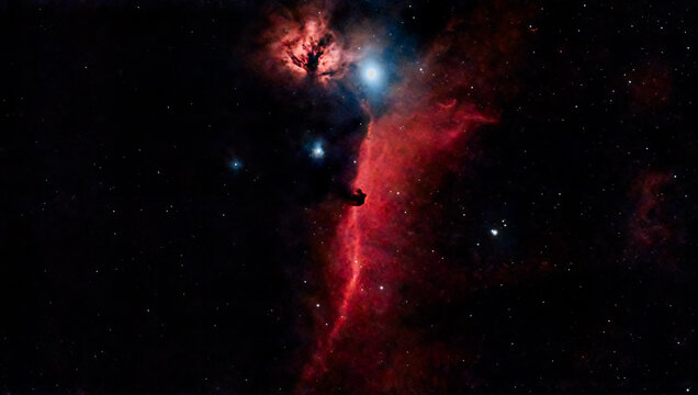 Der Pferdekopfnebel und Flammennebel im Sternbild Orion