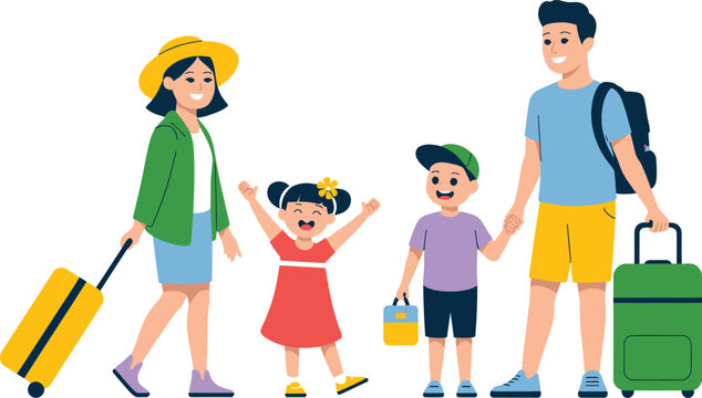 Family Trip during holidays concept
