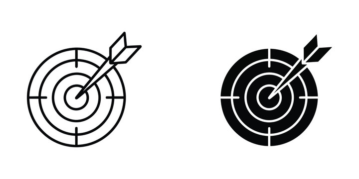 Target archery bullseye with arrow hit illustration