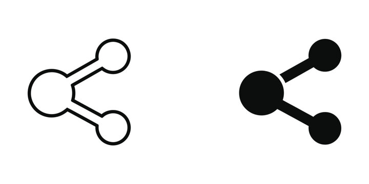 Minimalist share social media icon with black and white color scheme