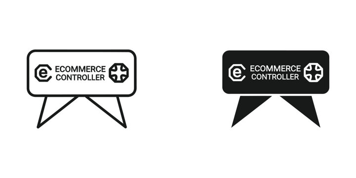 Ecommerce controller badge with modern design variations