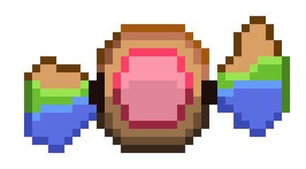 Fototapeta premium Pixel art of a simple chocolate candy.