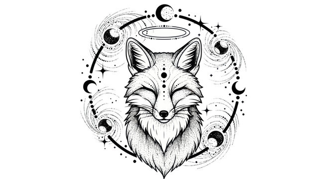 Demon head illustration on white background