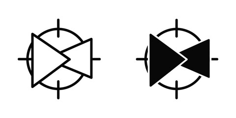 Naklejka premium Abstract electronic diode and transistor circuit icons in black and white