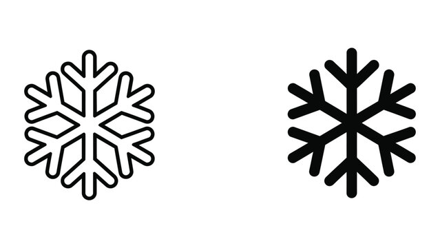 Minimalist black and white snowflake icons