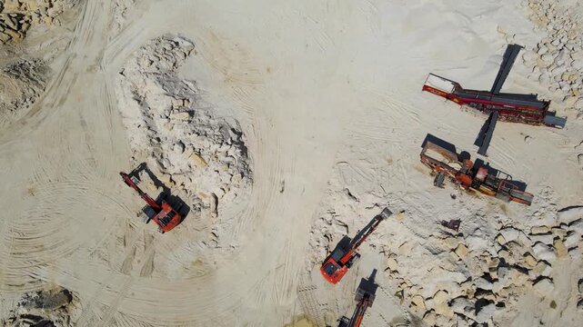 sand quarry view from a drone