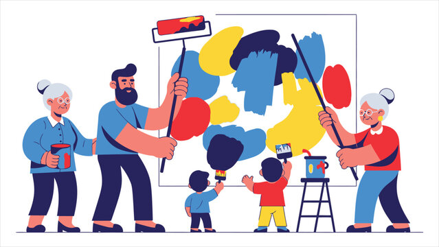 A Colorful Intergenerational Collaboration Celebrating Community Spirit and Artistic Expression