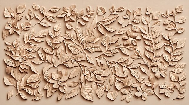 Intricate black and white floral and leaf pattern floral pattern