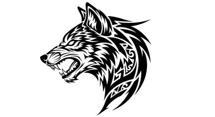 Roaring wolf head graphic © Ditanjay