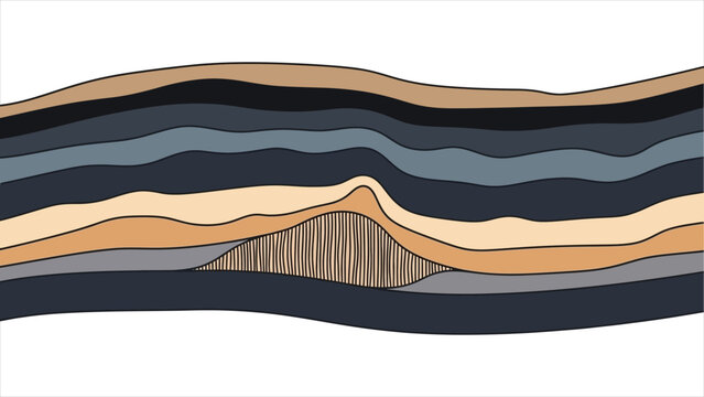A Cross-Sectional View of Stratigraphic Folding and Vertical Tectonic Displacement