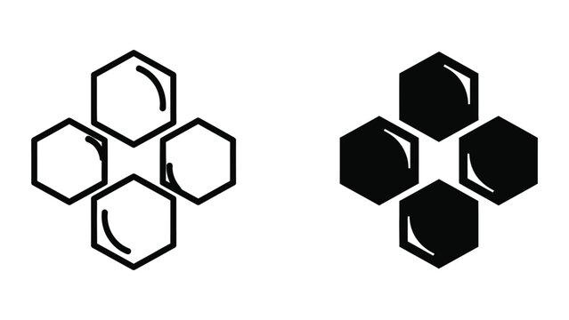 Hexagonal tile pattern with filled and empty shapes