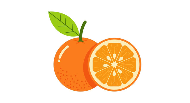 Fruites Orange, halved orange, fruit icon, citrus illustration, vector graphics Vactor EPS