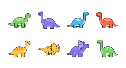 Colorful dinosaurs in cartoon style © Ditz
