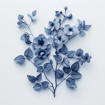 Blue cornflower botanical isolated on white centaurea cyanus