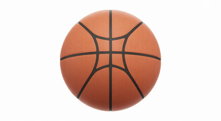 Fototapeta premium Orange textured basketball with black lines isolated on a plain white background