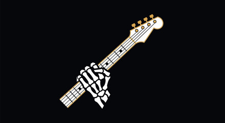 Fototapeta premium Skeleton hand holding musical instrument