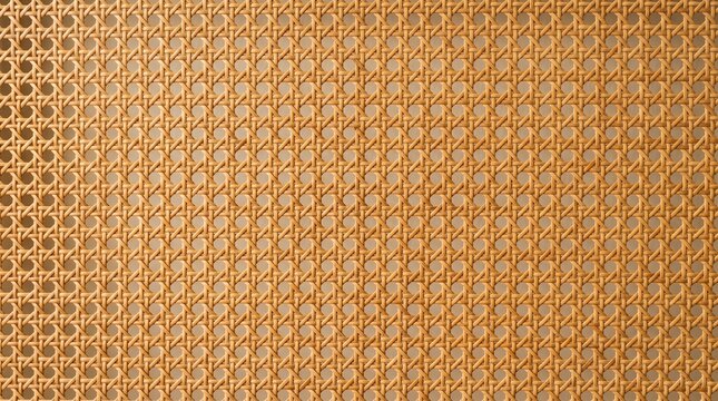 Light brown cane webbing texture, seamless woven rattan pattern, natural wicker background for furniture and interior design