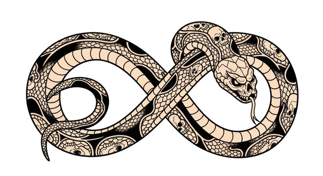 Snake forming infinity symbol vector