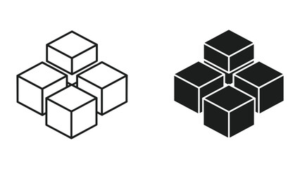 Obraz premium Black and white cubes stacked in a pyramid shape on a white background