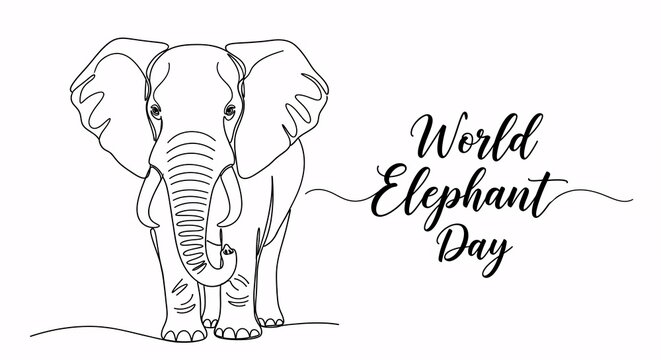 Elephant and calf illustration world elephant day awareness