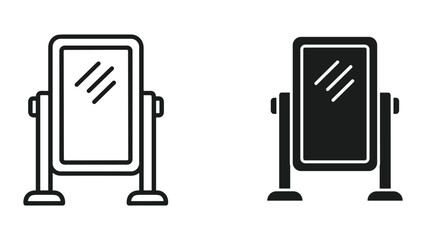 Vector illustration of two smartphone icons on stands in black and white © SHAHRIYAR RASEL