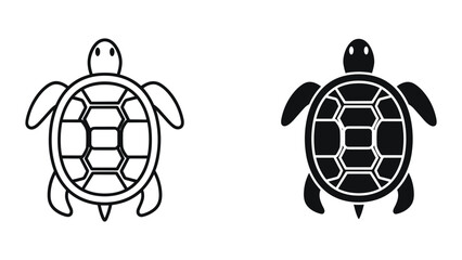 Two turtle silhouettes in black and white on a white background © SHAHRIYAR RASEL