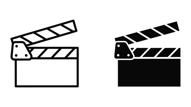 Black and white film clapper board icons side by side