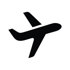 Obraz premium Minimalist airplane icon in black silhouette style