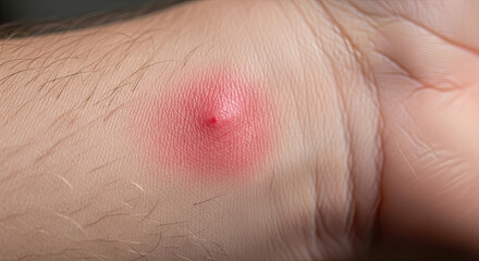 Fototapeta premium Red patch on man’s wrist