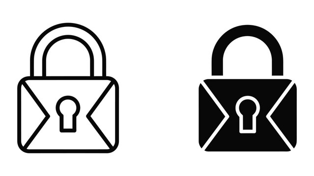 Secure padlock icons in open and closed states