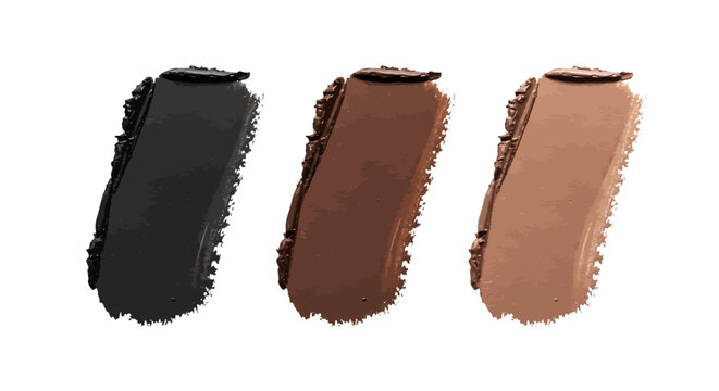 Makeup, eyeshadow, brown, black, beige, swatches, cosmetic, vector icons