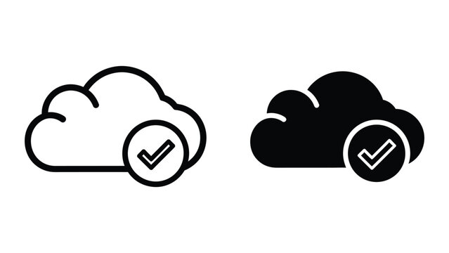 Cloud storage icon with checkmark success symbol