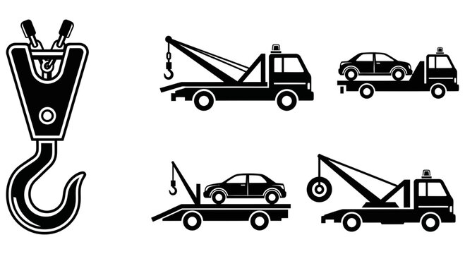 Towing trucks and car hoist equipment for vehicle recovery services
