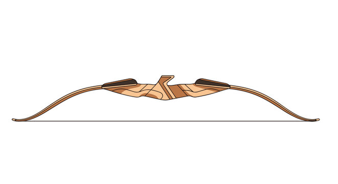 Professional recurve bow for archery practice features a sleek brown and tan wooden design without an attached string.