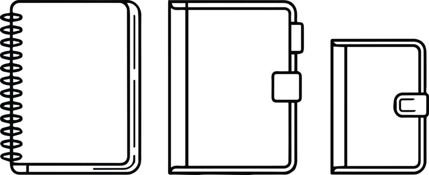 notebook planner journal and pocket notepad icon vector