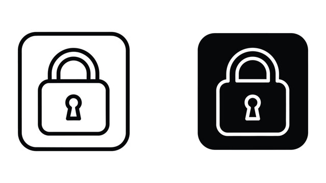 Minimal lock icon with keyhole on contrasting backgrounds