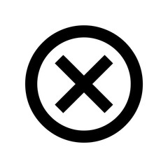 Obraz premium Prohibition sign no symbol black white circle minimalist vector icon
