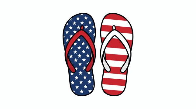 American Flag Flip Flops for Summer Holiday Celebration