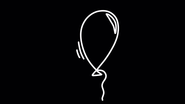 Hand drawn animation balloon doodle, transparent background