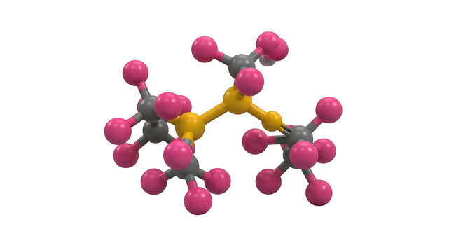 Molecular structure of dimethyl ether in 3d ball-and-stick model