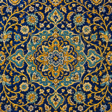 Premium Persian Silk Carpet Texture, Traditional Hand-Knotted Islimi Pattern for Luxury Home Decor and Fragrance Branding