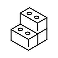 Obraz premium Brick construction icon. Industry and masonry line symbol. Black and white.